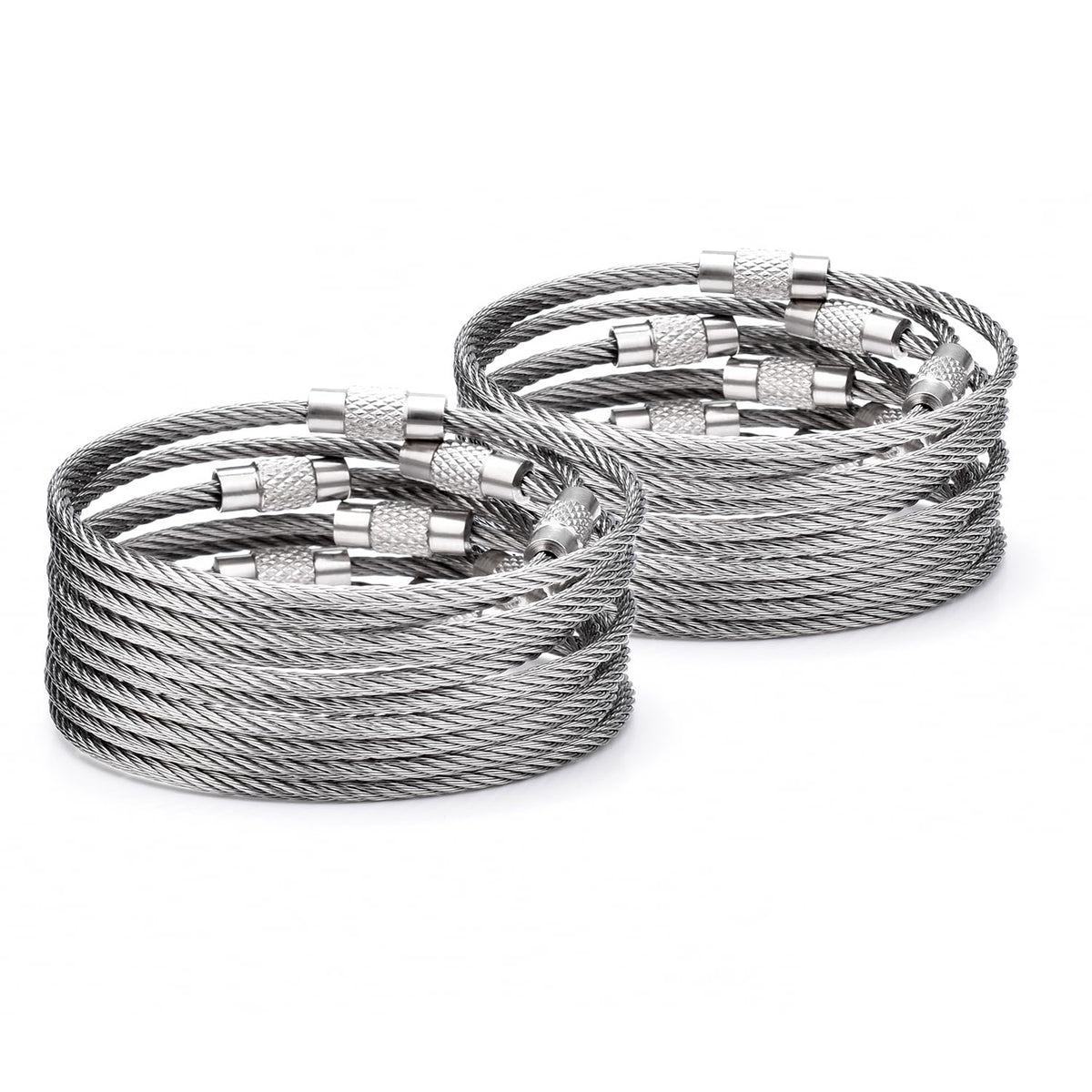 100 Pack Wire Key Ring Large Cable Key Chain Rings 6 Metal Keychain Keyring Loop Bulk for Outdoor Luggage Tags(THICK: 2MM)